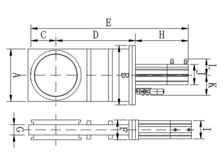 Шиберный затвор высоковакуумный. Пневматический Фланец ISO-K100 нержавеющая сталь.